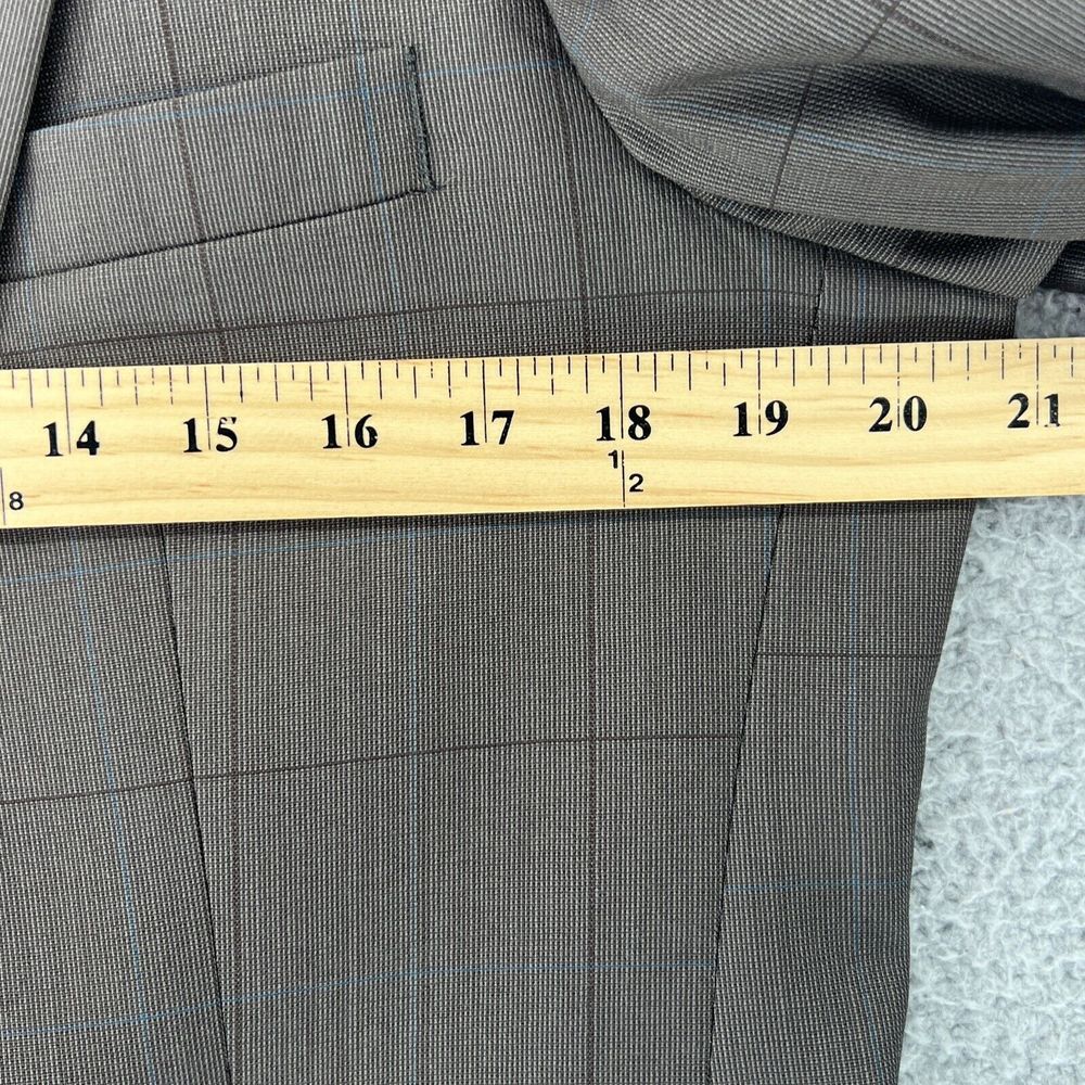 Burberry Men's Brown Plaid Wool 2 Front Button Sports Coat Jacket Size‎ 40R - Picture 7 of 14